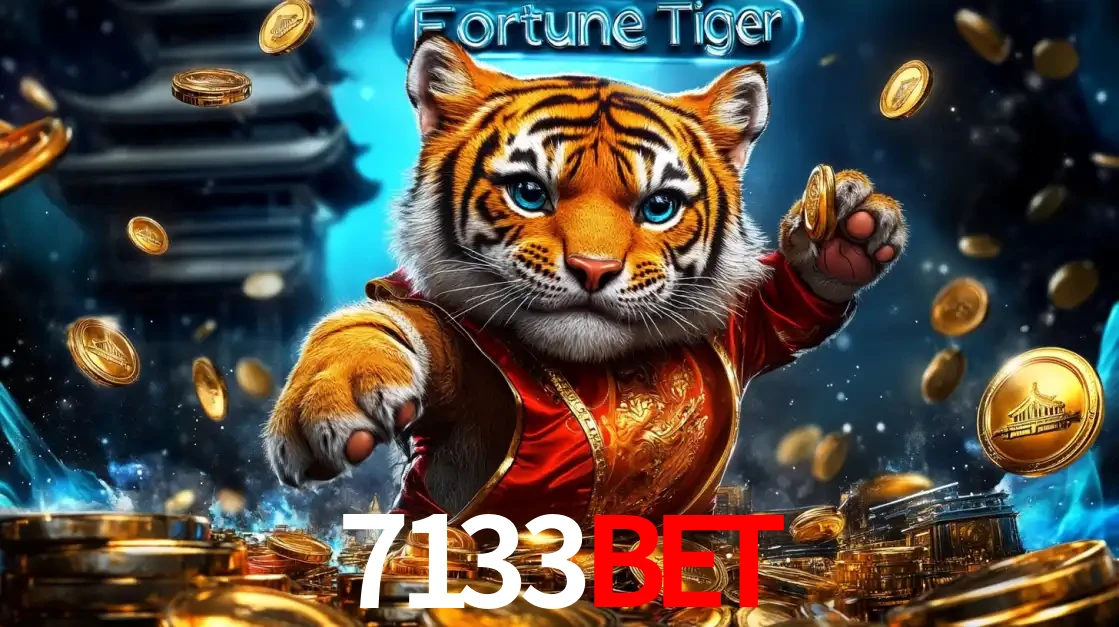 Imagem promocional do jogo de slot Fortune Tiger, com um tigre majestoso em traje tradicional cercado por uma fortuna em moedas de ouro, disponível agora no cassino 7133bet.